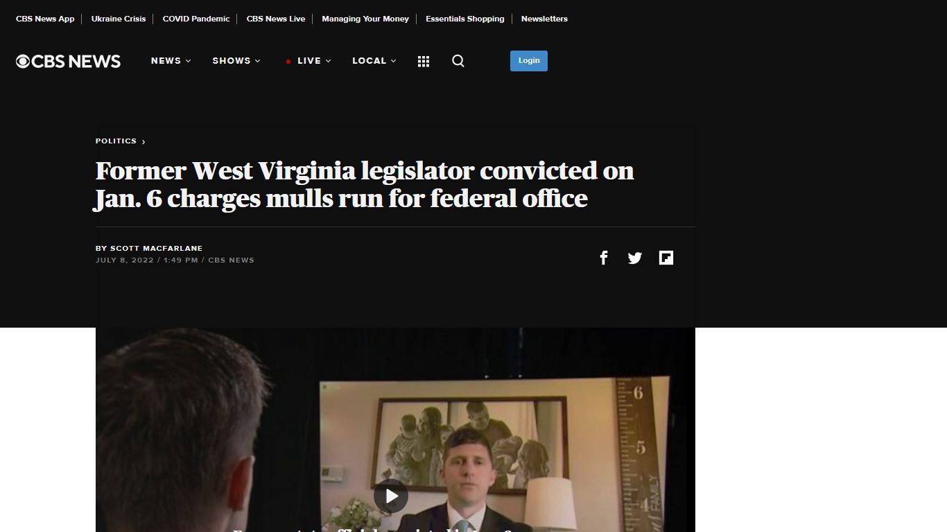 Former West Virginia legislator convicted on Jan. 6 charges mulls run ...