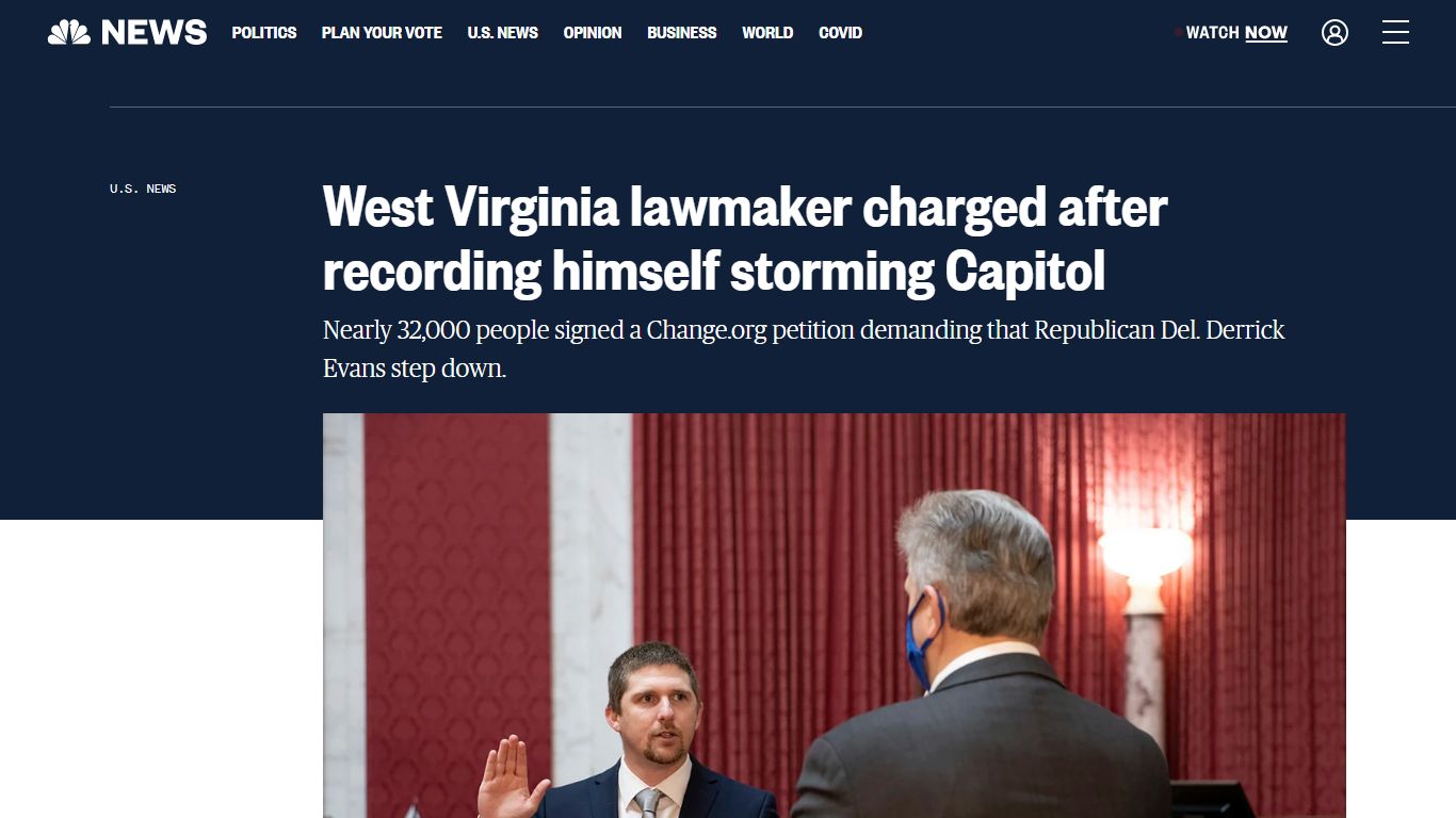 West Virginia lawmaker charged after recording himself storming Capitol