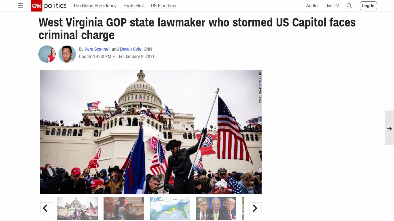 West Virginia GOP state lawmaker who stormed US Capitol faces criminal ...